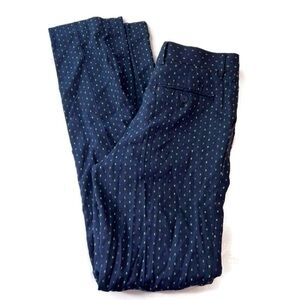 JAMES MORGAN BOYS Navy Linen Crosshatch Neon Pattern Pants Chinos Size 20